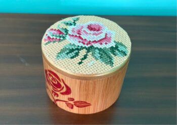Bamboo Jewellery box "Embroidered Rose"