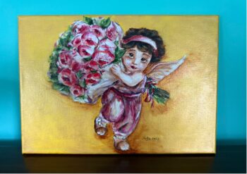 Cupid with a Bunch of Flowers