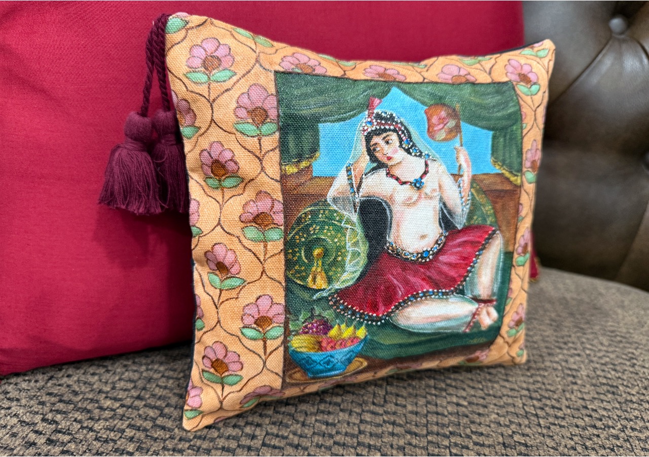 "Woman with a Fan" Decotative cushion - Image 3
